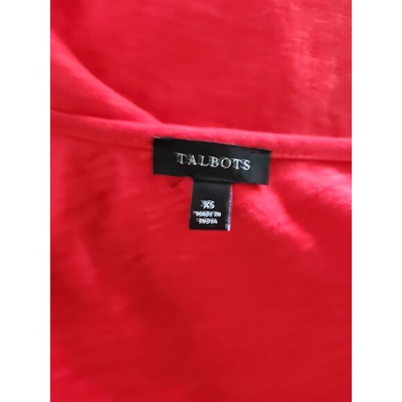 Talbots Nantucket Slub sleeveless Side Tie Midi Knit dress Eyelet Hem XS Small - Picture 8 of 9